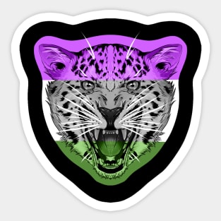 illustrated Jaguar PRIDE series gender queer pride flag Sticker